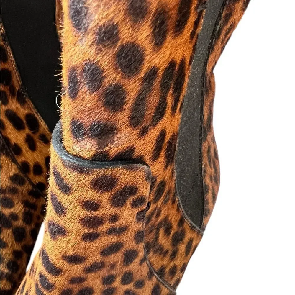 Veronica Beard Landon Leopard Print Calf Hair Ankle Boots Size 8.5 US 39 EU - Picture 9 of 14